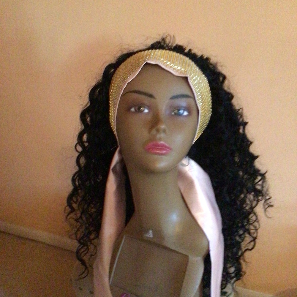 Custom made edge wraps pink w rhinestones
